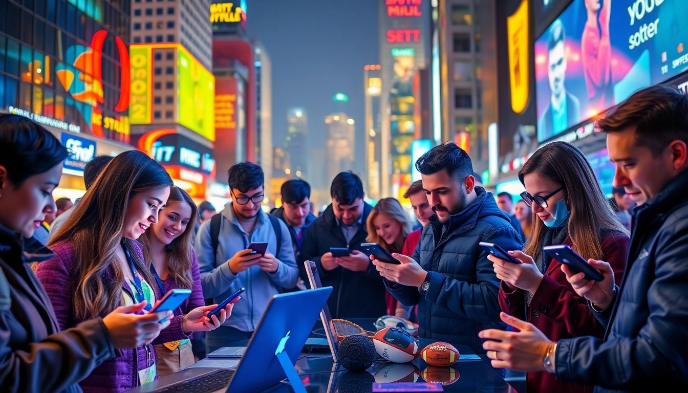 Groupe de parieurs utilisant un site de paris sportifs pour parier sur divers événements sportifs.