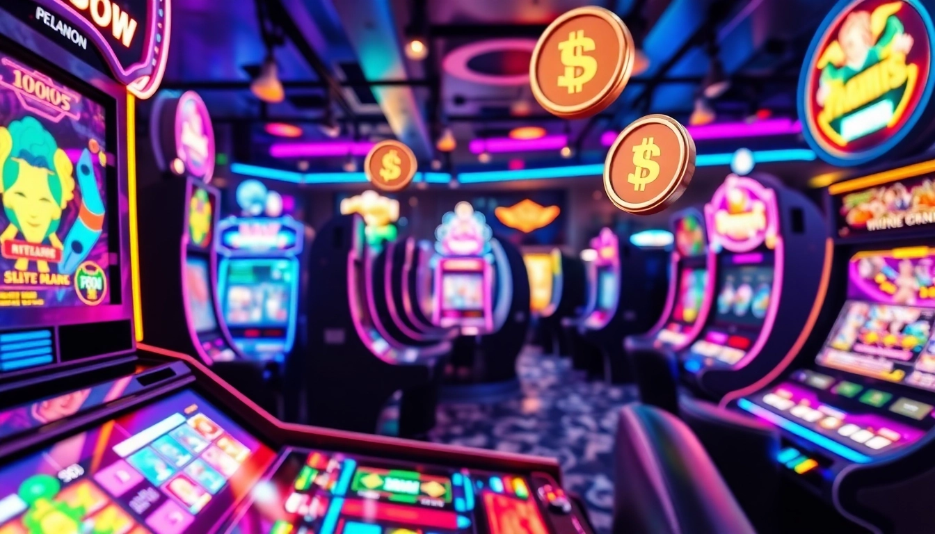 Jouez dans des casinos crypto avec des graphiques numériques animés et des lumières néon dynamiques.