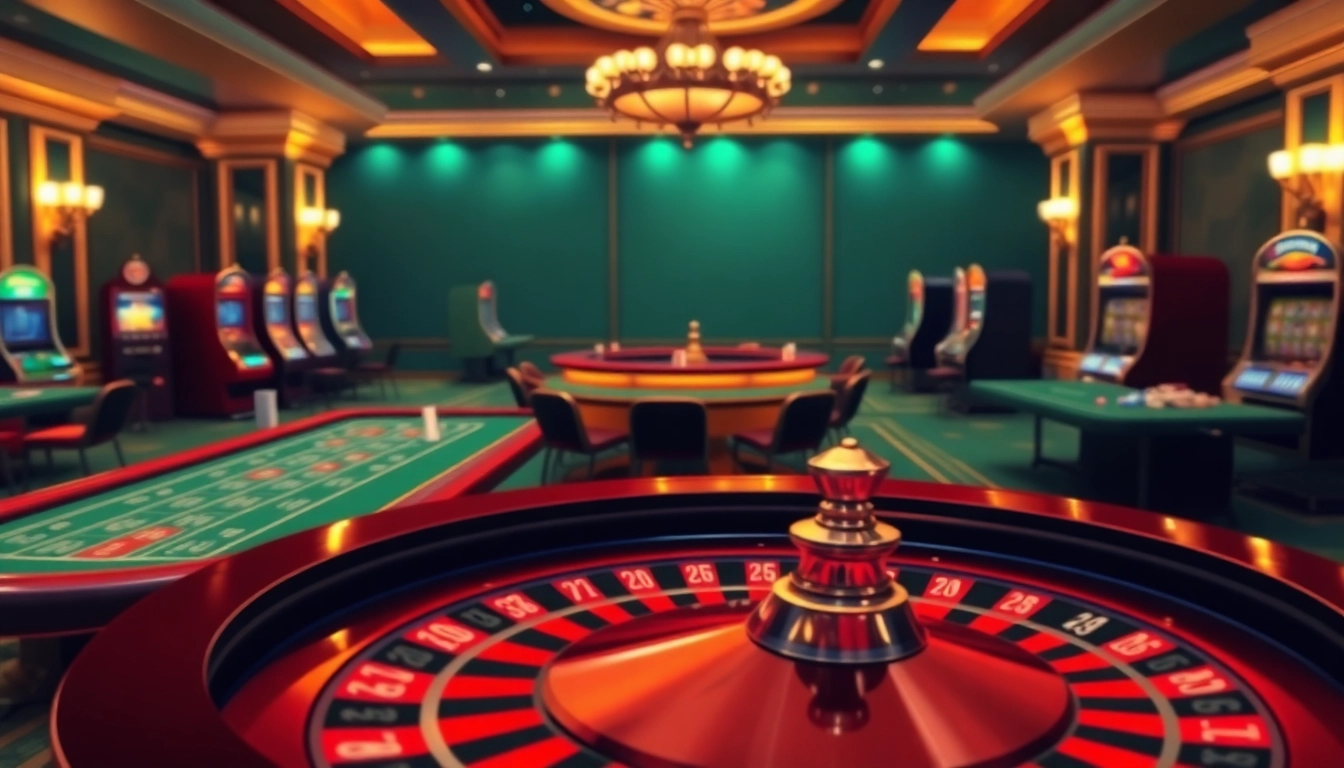 Jouer à un casino fiable en ligne dans une ambiance luxueuse avec roulette et machines à sous.